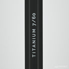 A product video of the Titanium 7/60 Lacrosse Shaft in Black colorway, showing the graphics up close.
